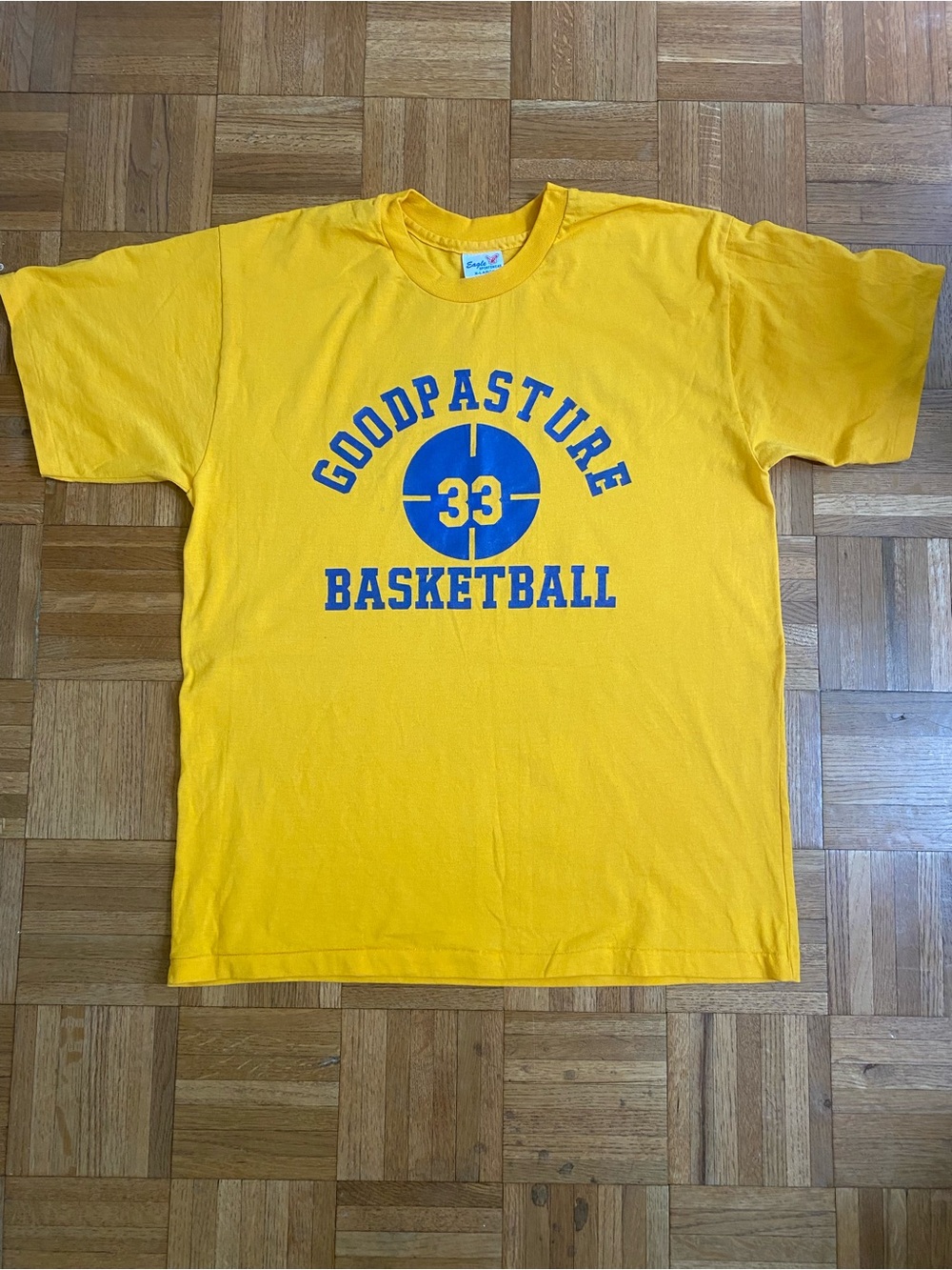 Vintage Single Stitch Goodpasture Basketball Yellow T Shirt XL